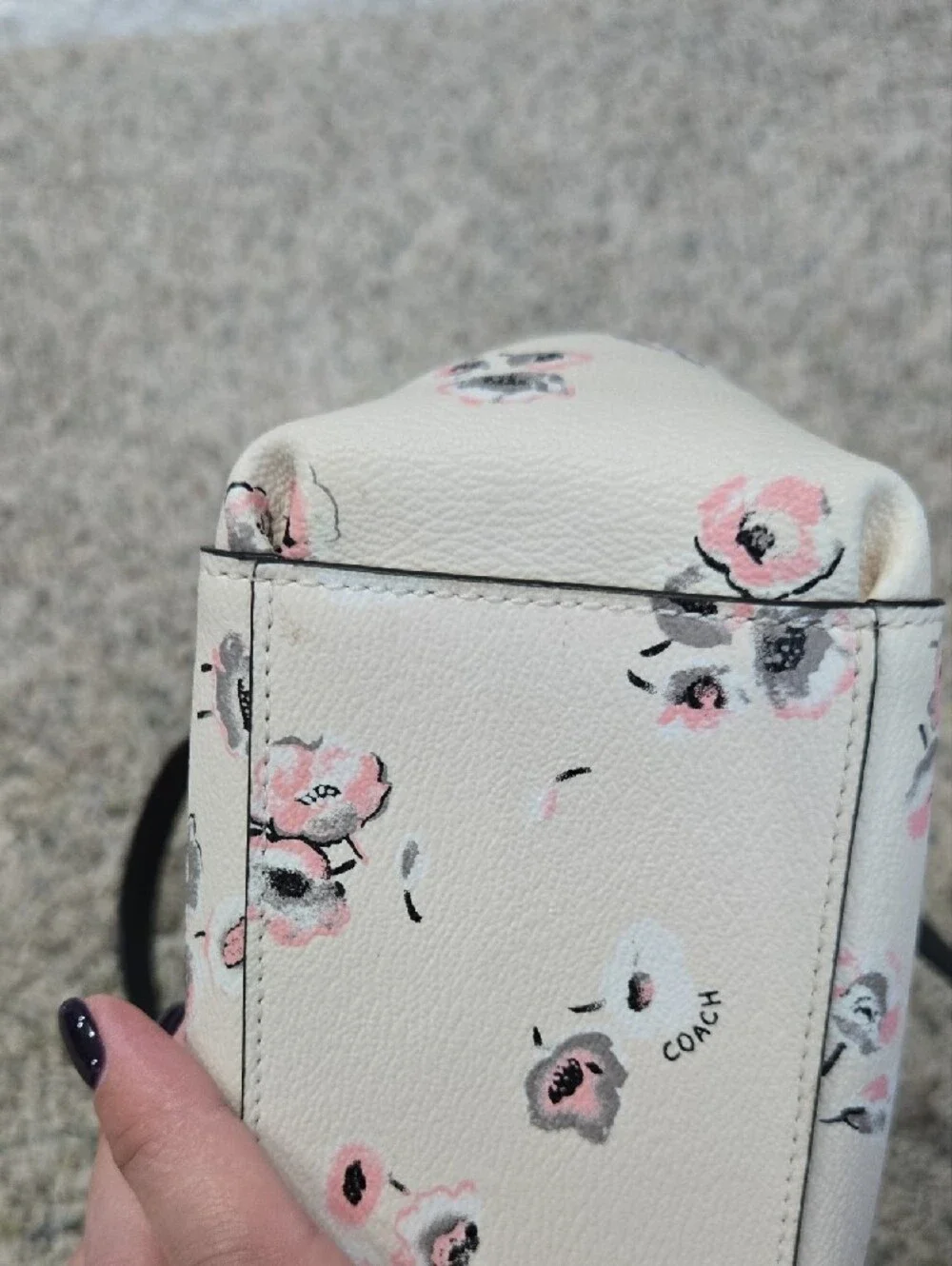 Coach Floral Mini Satchel in Cream, Pink and Black